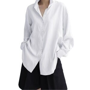 Chico white womens buttoned hi low  shirt cuff sleeeves size Chico 1